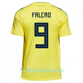 Camisolas de Futebol Colômbia Falcao 9 Equipamento Principal Copa do Mundo 2018 Manga Curta
